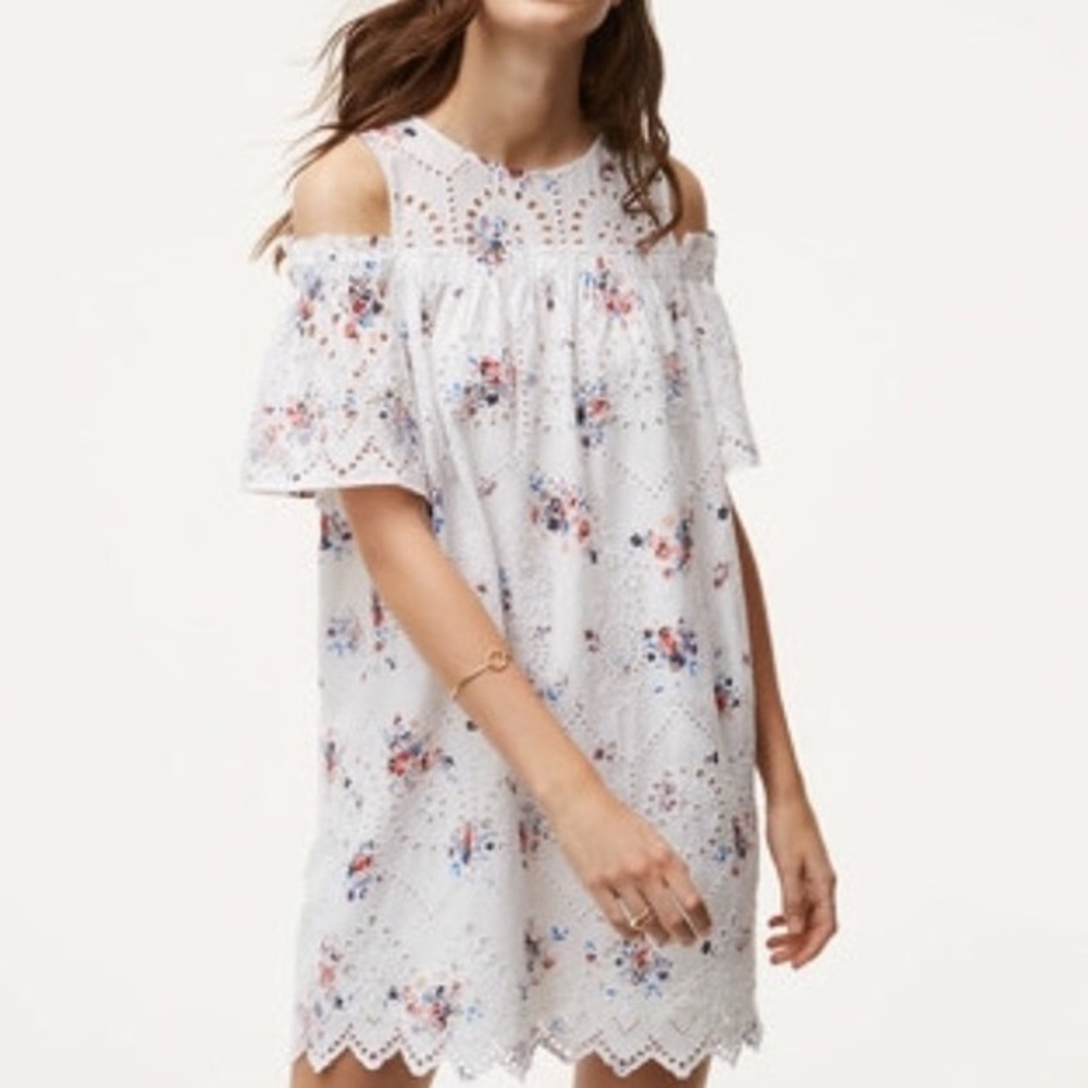 Loft White Eyelet Dress